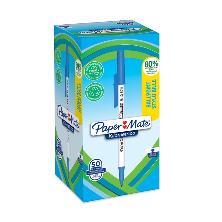 Długopis Paper Mate Kilometrico recycled niebieski M